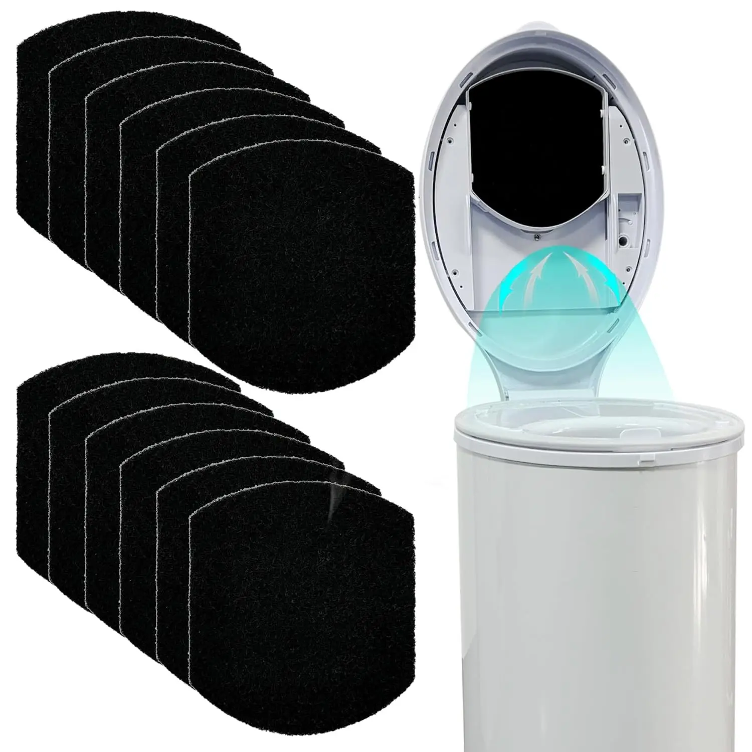 12 Pack Activated Charcoal Baby Diaper Pail Deodorizer Filters, Odor Absorbing, Compatible with Ubbi Steel Diaper Pail, Odor Eliminating, No Smell
