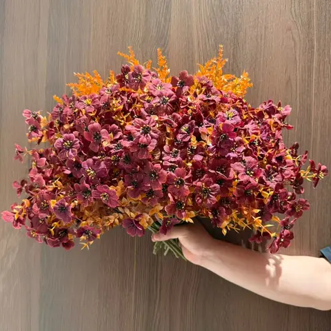24 Bundles Artificial Flowers Outdoor Decor, Home Decor Bouquets, UV Protection Eucalyptus Lavender, Fall Halloween Thanksgiving Fake Plants