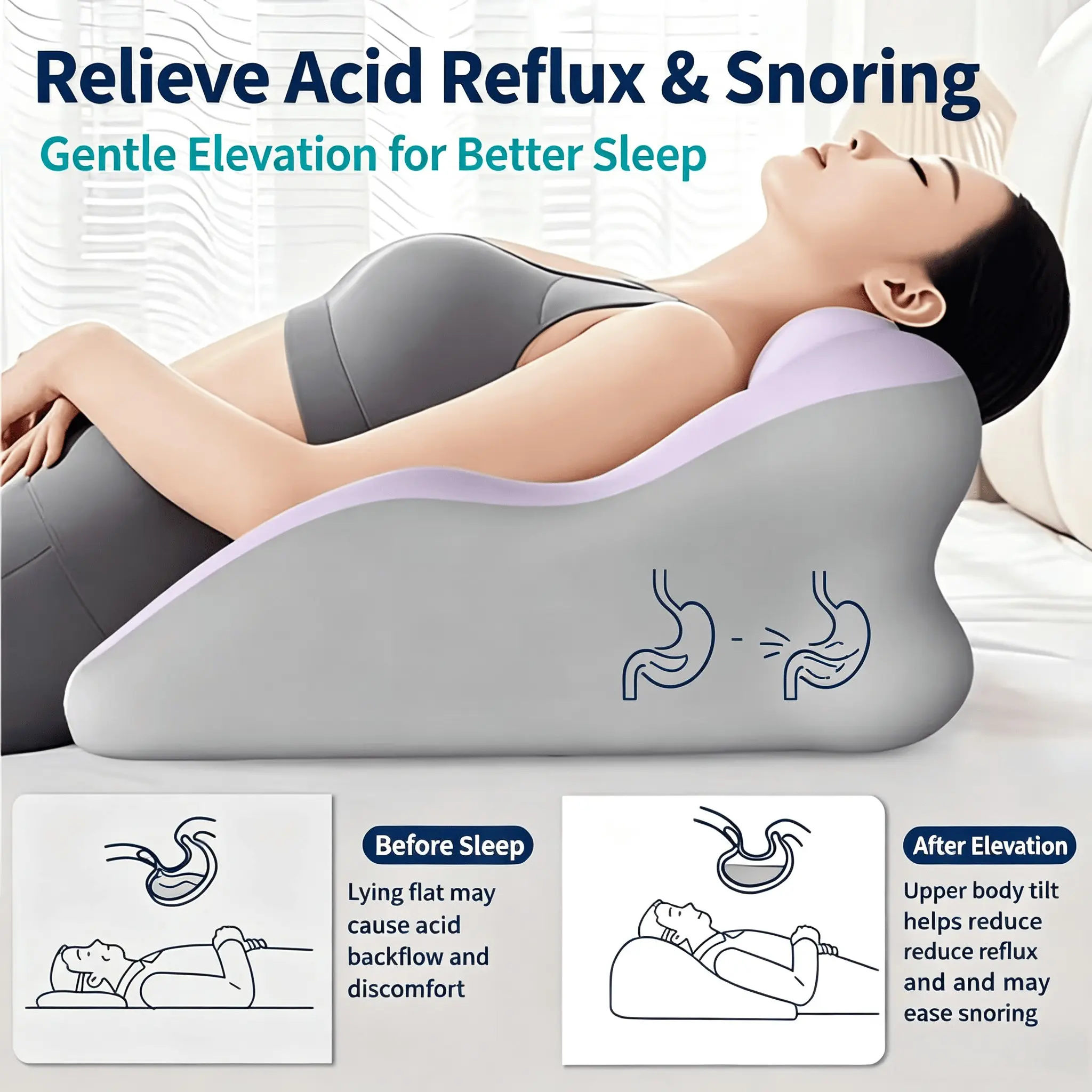 New Premium 5-in-1 Ergonomic Memory Foam Support Pillow Set - Adjustable Comfort for Sleeping, Reading, Driving, Gaming and Everyday Use