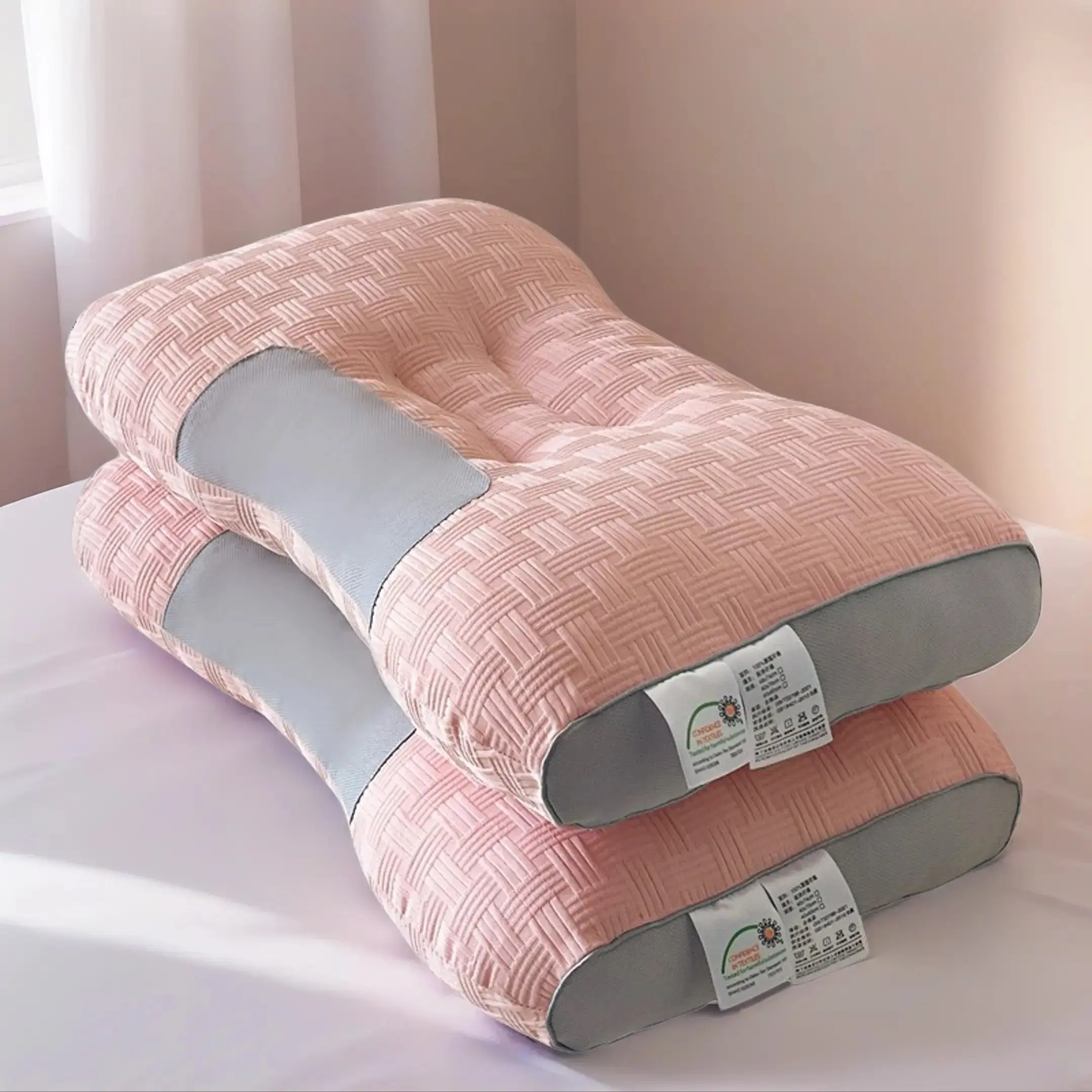 Luxury Hotel Pillow Core, High-Quality Fiber Fill, Ultra-Soft Knitted Neck Support, Ergonomic 3D Pillow for Deep Sleep, Relieves Shoulder Pain