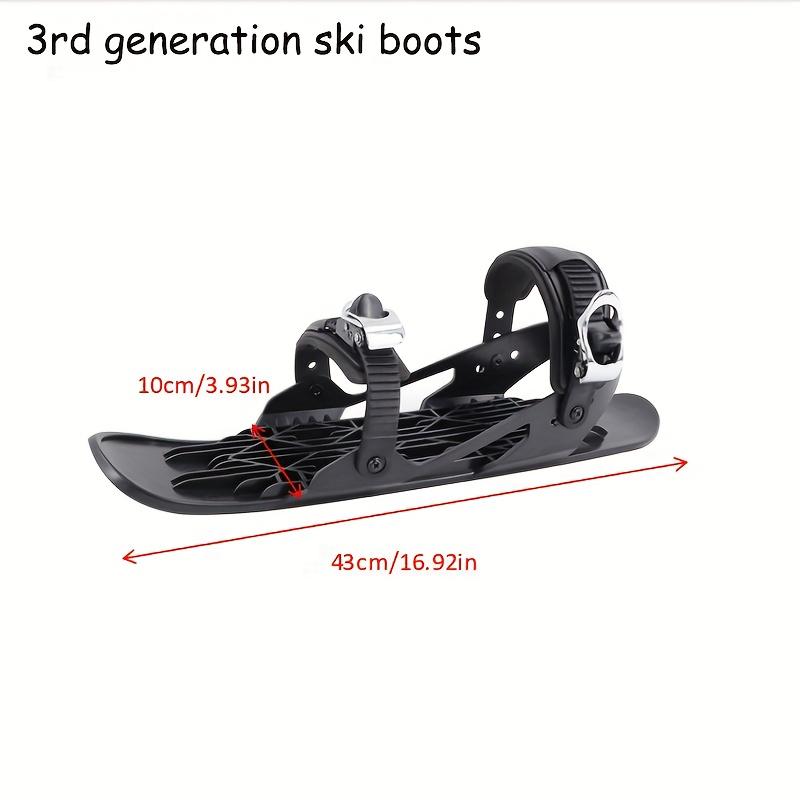 [Lightweight Ski Skates] Lightweight Men's Adjustable Mini Ski Skates |     Low-Temperature Resistant, Friction-Resistant Snowboard Shoes for All Terrain, Ideal for Outdoor Winter Sports and Skateboarding, Winter Sports Footwear, Secure Buckle Closure, Bl