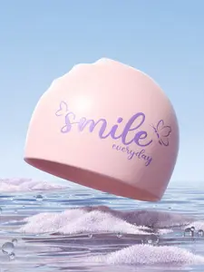 1pc Large Silicone Swim Cap for Women, Long Hair, Large Head Circumference, Waterproof, Non-Pressing, Unisex, Professional Training Swimsuit Hat