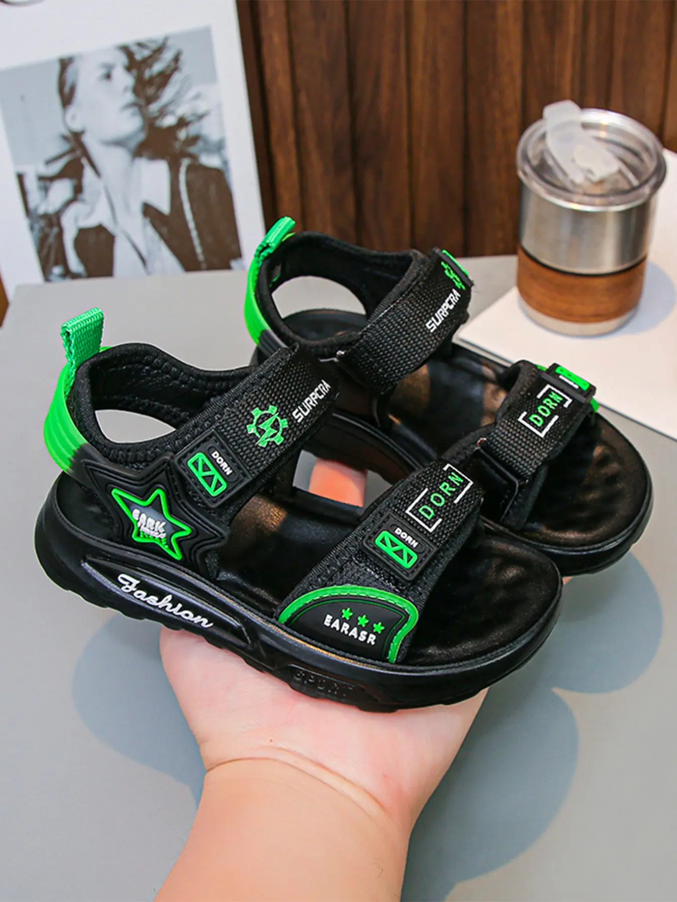 Boys' Sporty Sandals, Adjustable Velcro Strap, Anti-Slip Soft Sole, Breathable Comfort, Ideal for School, Outdoor Play, Beach Trips