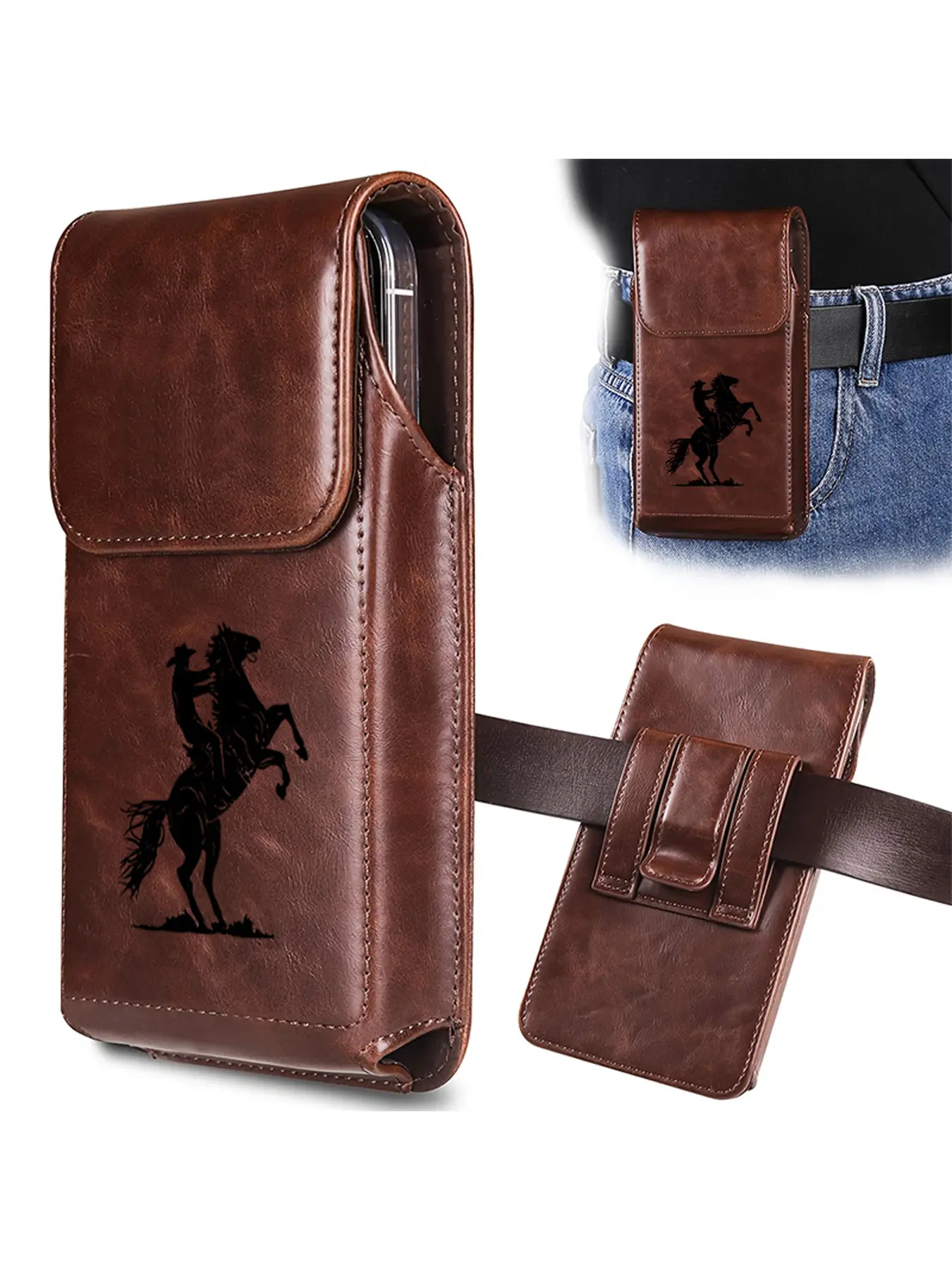 A men's retro denim pattern waist belt and waist bag, Sport Waist Bag, suitable for outdoor activities and daily use, perfect for retro style and denim enthusiasts, birthday gift, Father's Day gift