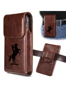 A men's retro denim pattern waist belt and waist bag, Sport Waist Bag, suitable for outdoor activities and daily use, perfect for retro style and denim enthusiasts, birthday gift, Father's Day gift