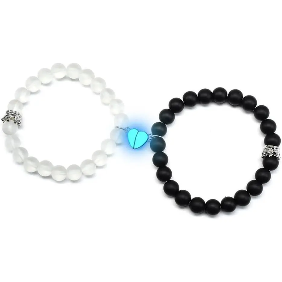 Matching Bracelets for Couples Best Friends Bff, Matching Spider Kitty Bracelet Halloween Christmas Birthday Jewelry Gifts for Women Teen Girls Bestie Gf Bf（luminous）