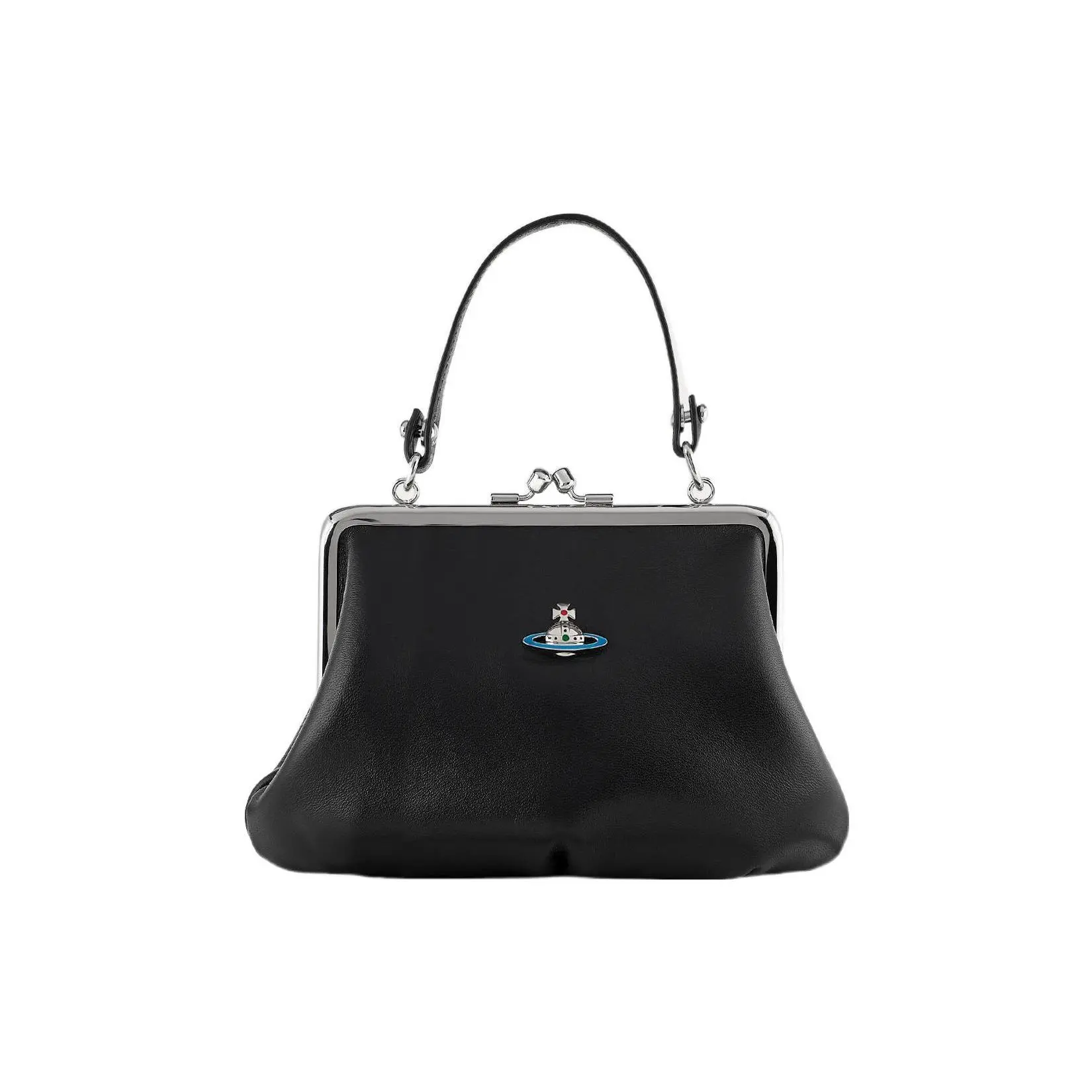 Vivienne Westwood Detachable Chain Strap Dumpling Bag – Women’s Lambskin Crossbody Handbag in Black