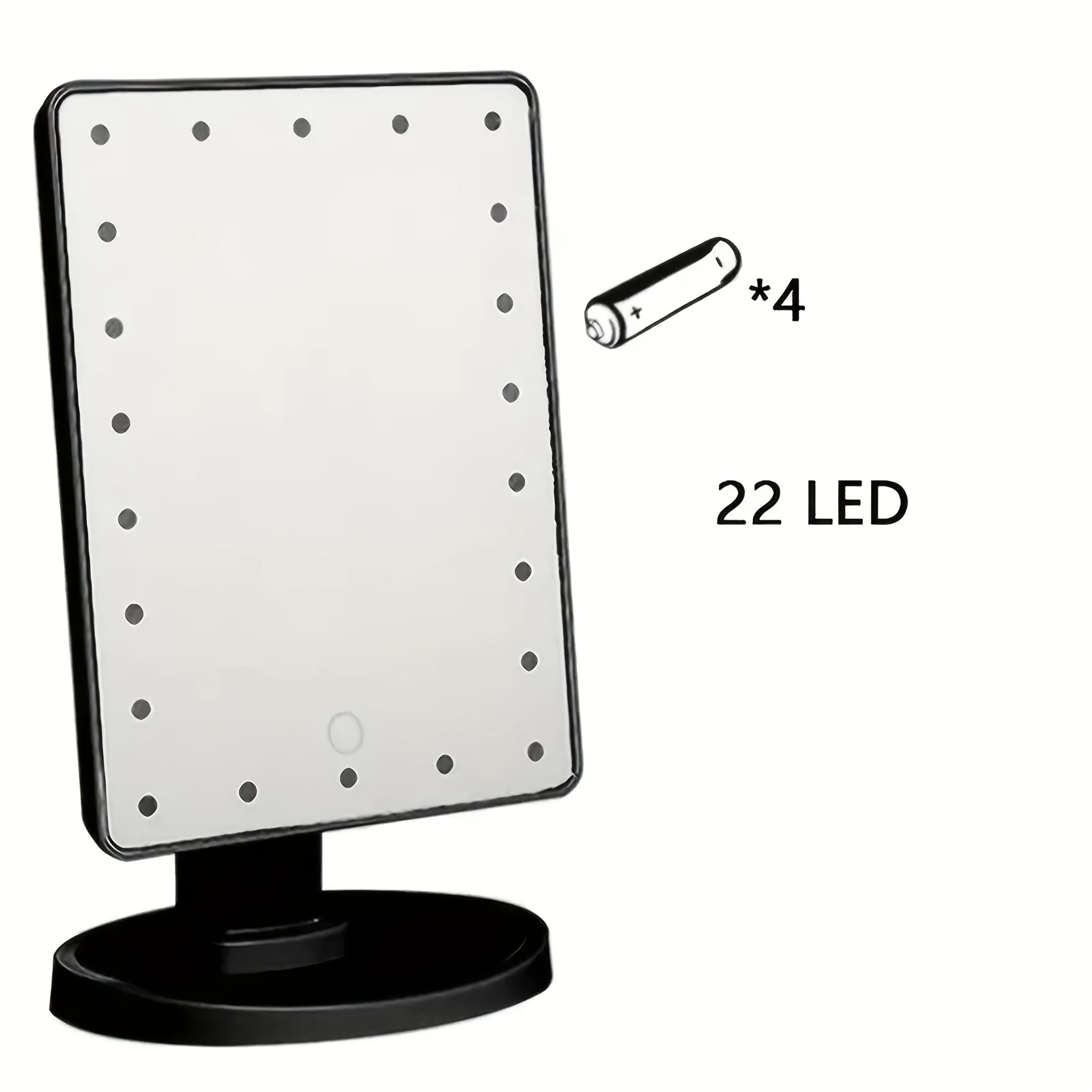 Adjustable Brightness Touch Screen Lighted Makeup Mirror - Battery-Powered Portable Vanity Mirror with Polished Finish & Durable Plastic Design for Home Travel Beauty Routine, Batterypowered Operation