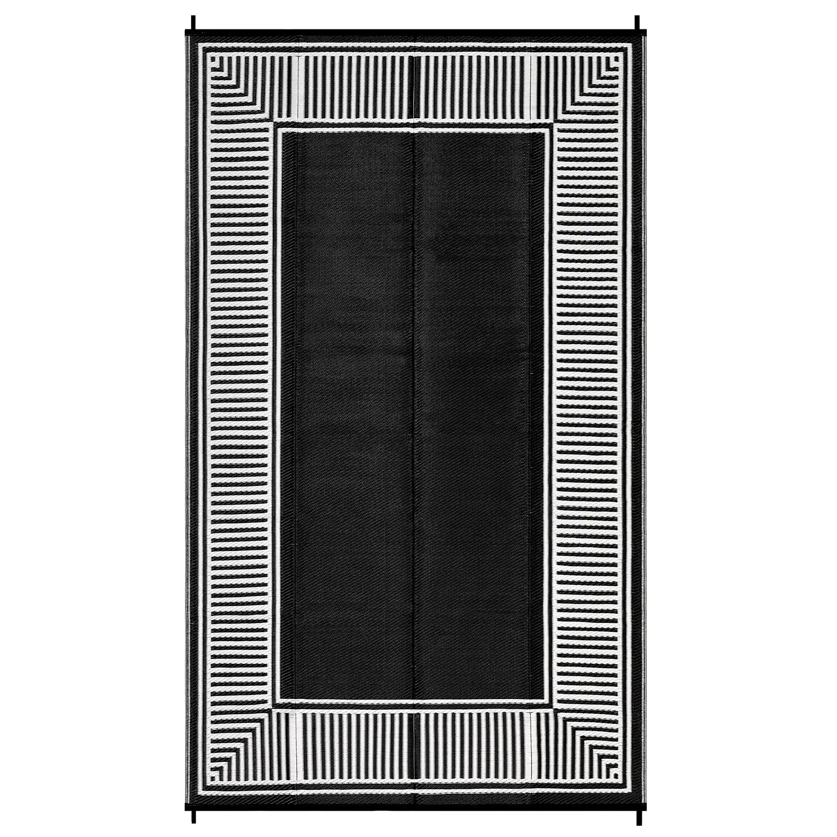GAOMON Outdoor Plastic Rug – Grey/White/Black, Waterproof, Reversible, All-Weather, Collapsible, UV Resistant, Easy Clean Mat for Patio, Deck, RV, Camping – 8x10ft