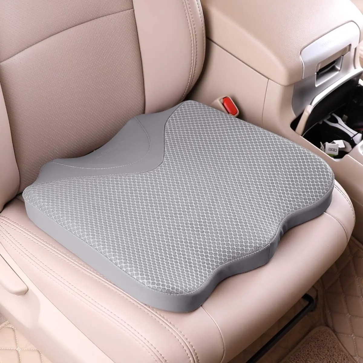 Seat Cushion, Comfortable Memory  Cushion for Driving, Auto Heightening Wedge Cushion for    (Gray)
