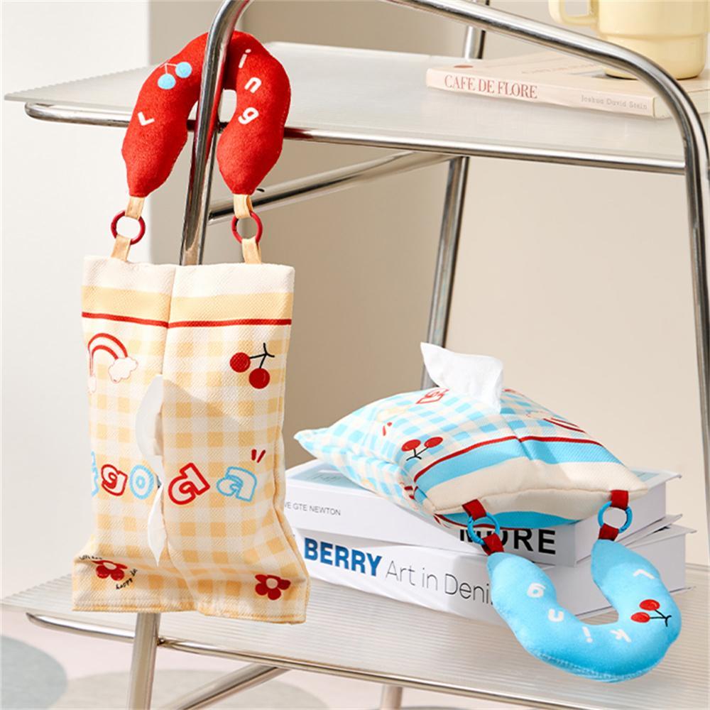 Car mounted paper box cover, home tissue storage, hanging bag, hanging creative cartoon decoration tissue cover, can be carried