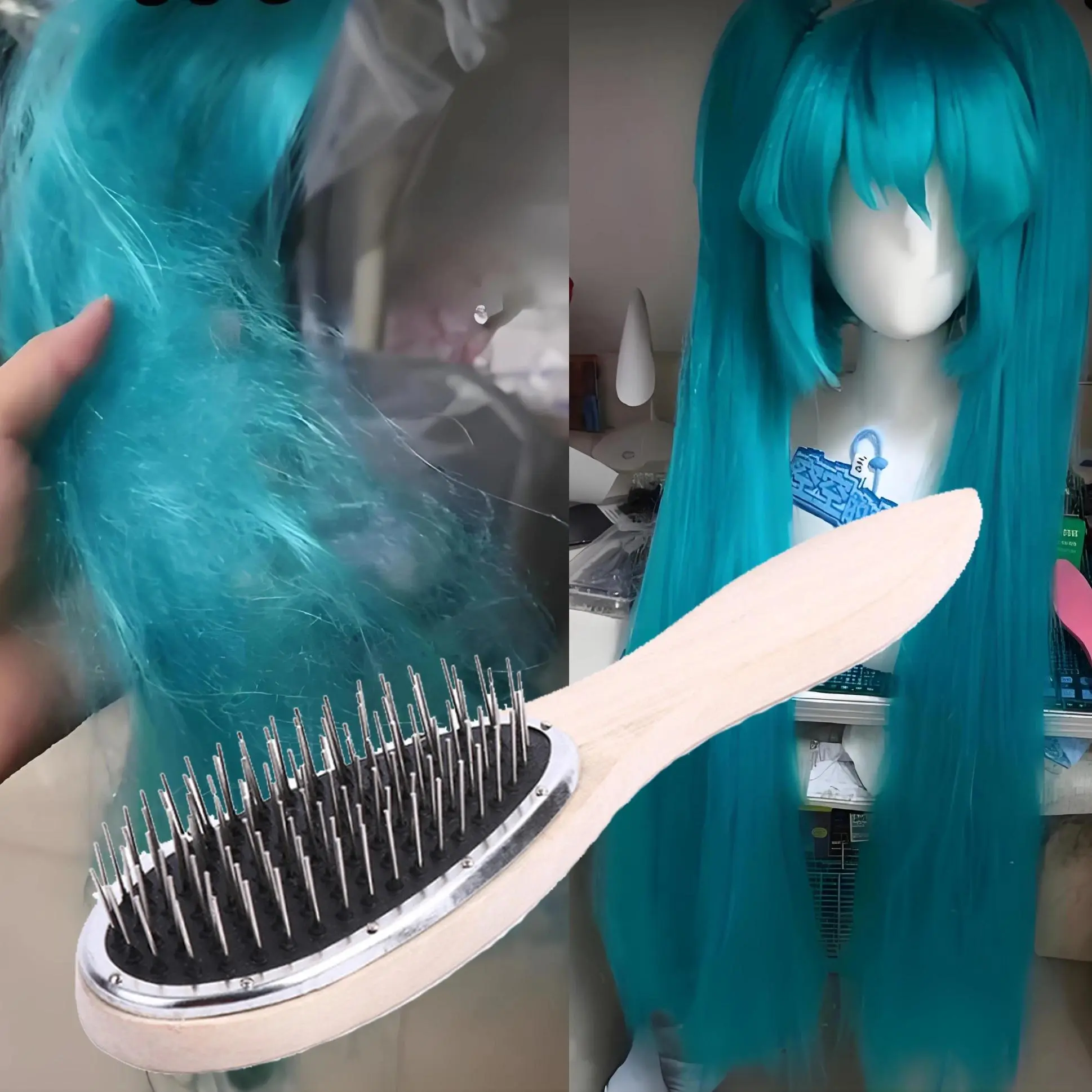 Professional Brush For Wig Anti Static Steel Comb for Tangle Hair Extensions Training 2030