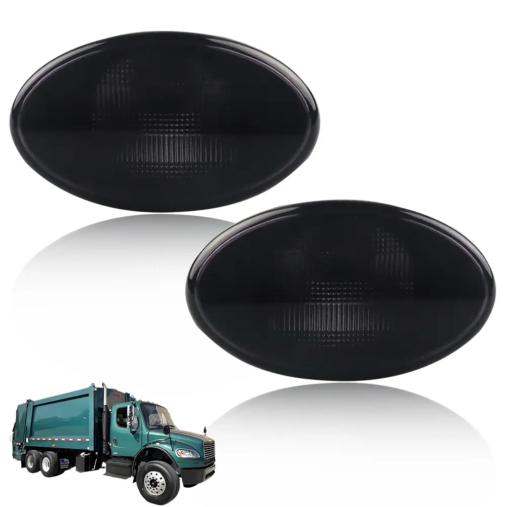 2Pcs Front Corner Fender Hood Side Marker Light Covers For 2002-2022 Freightliner M2 106 112 2004-2012 Business Class M2 No bulb