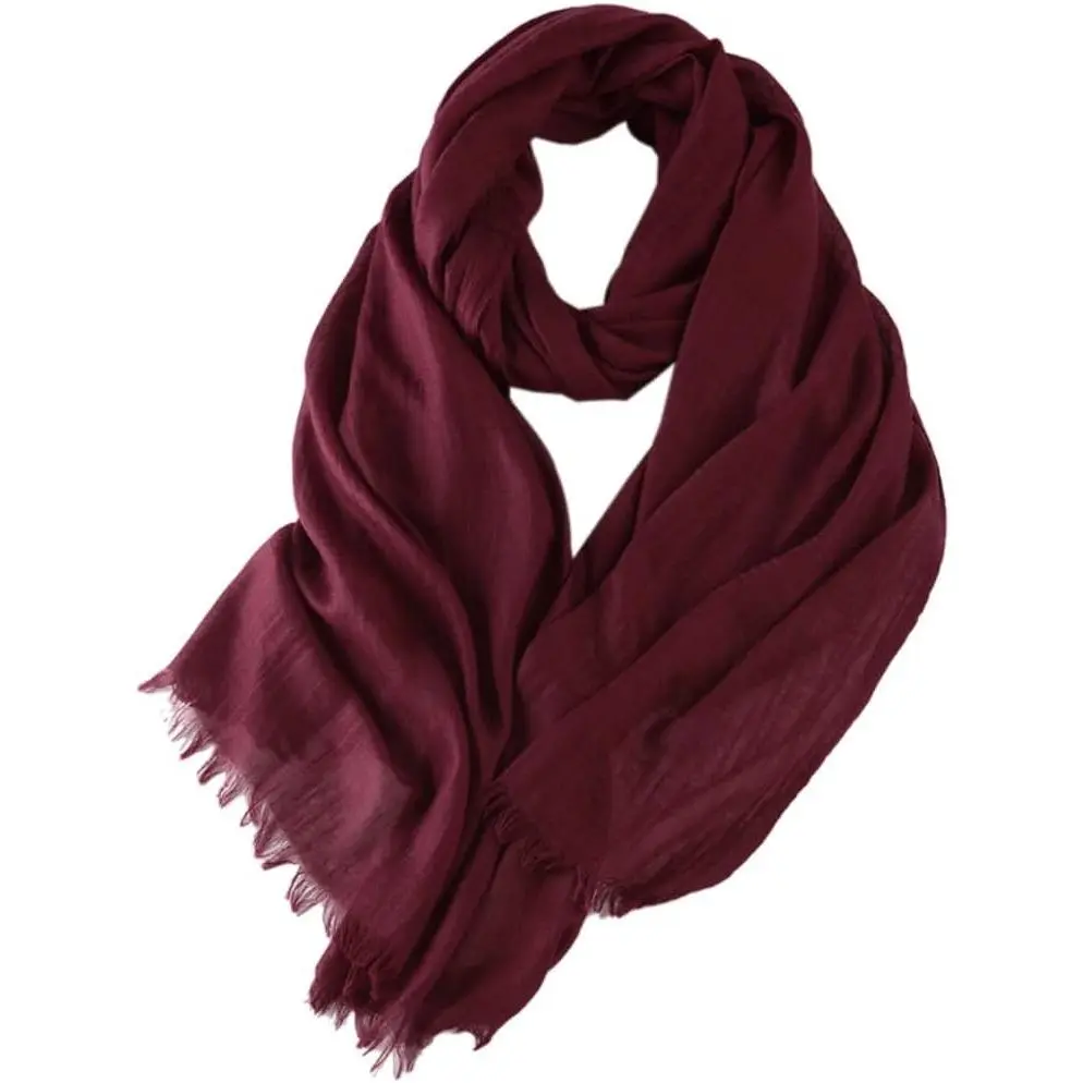 Soft Lightweight  Gauze Long Scarf Shawl Wrap 75" × 40" | Solid Color, Sheer, , Hijab  Wrap, Office Scarf Blanket, Beach Cover Up, Summer, Wedding, Party, Travel, Gifts