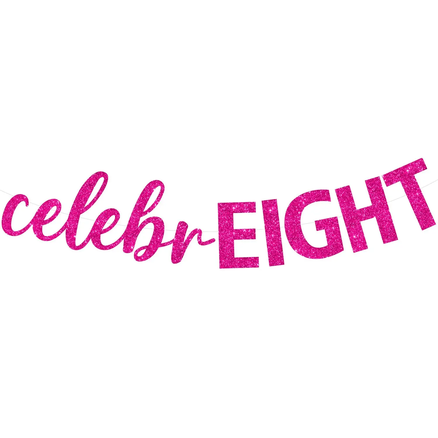 1Set 8th Birthday Banner Hot Pink CelebrEight Banner 8th Birthday Party Decorations for Girls Eight Birthday Party Supplies