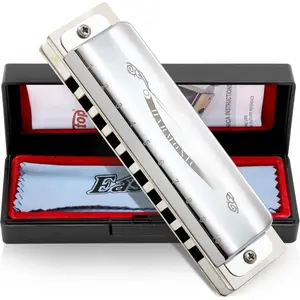Harmonica, Diatonic Blues Harmonica Key of C, 10 Holes Diatonic Blues Mouth Organ T008,  Harmonica For Adults, Professional Player and Students
