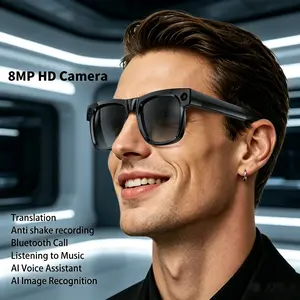 New Upgrade Smart Ai Glasses, 8mp Camera, 4GB Memory, Photo Recognition, Translation, BT Call, Light-Changing Sunglasses, Unisex, Outdoor Use