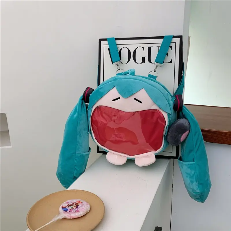 Hatsune Miku Ita Bag, Cute Vocaloid Plush Backpack, Japanese Lolita Style Cartoon Shoulder Bag, Kawaii Soft Girl Fashion Backpack