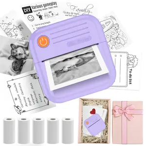 Wireless Portable Mini Thermal Printer with USB Rechargeable Battery, Ink-Free Thermal Printing Tech, High Clear Output for Photos Labels Memos School Homework Notes Personalized Family Present