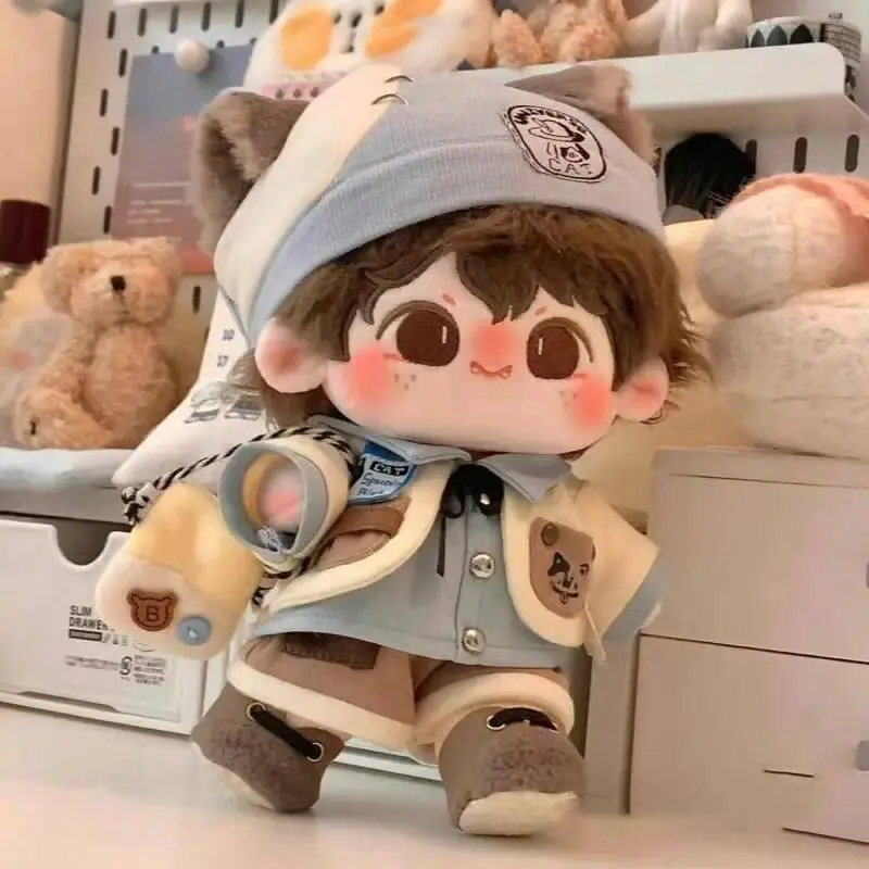 20cm Cotton Doll Clothes Cute Cool Style Replaceable Outfit Set Unstyled Stuffed Plush Doll Dress Up Costume