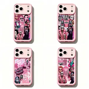 TY-Ghostface Scream Pink Coquette Horror Collage Phone Case,Pastel Goth Slasher Movie Girly Halloween Protective Cover For iPhone 11 12 MINI 13 MINI 14 15 16 17 Air Pro Max for Samsung S26 S25 S24 S23 S22 S21 Case,Halloween Gift for her/him/family/friend