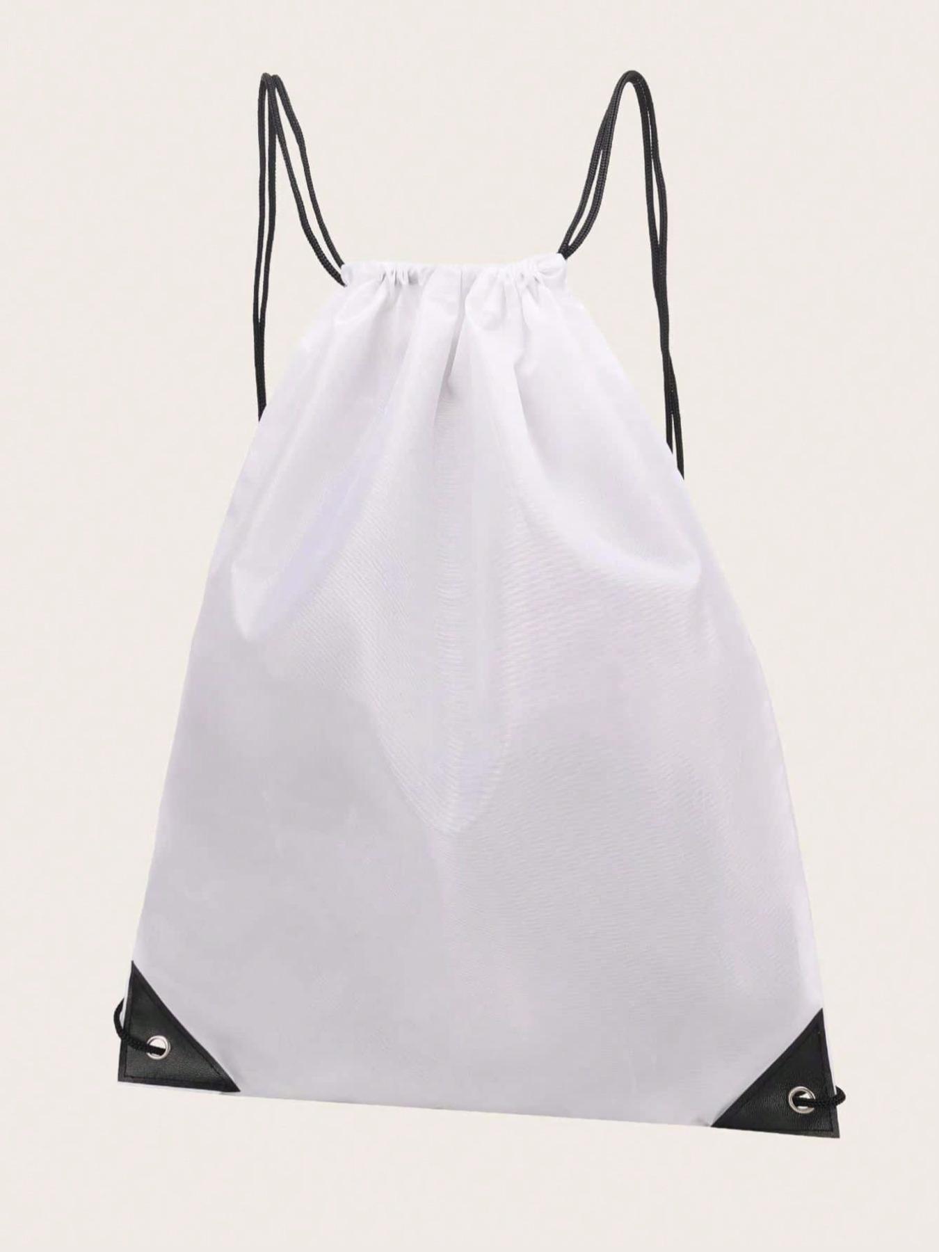 1 Piece Plain Drawstring Backpack, Casual Nylon Waterproof Sports Backpack, Multifunctional Sports Bag for Travel Fitness Work, Durable Waterproof Bag