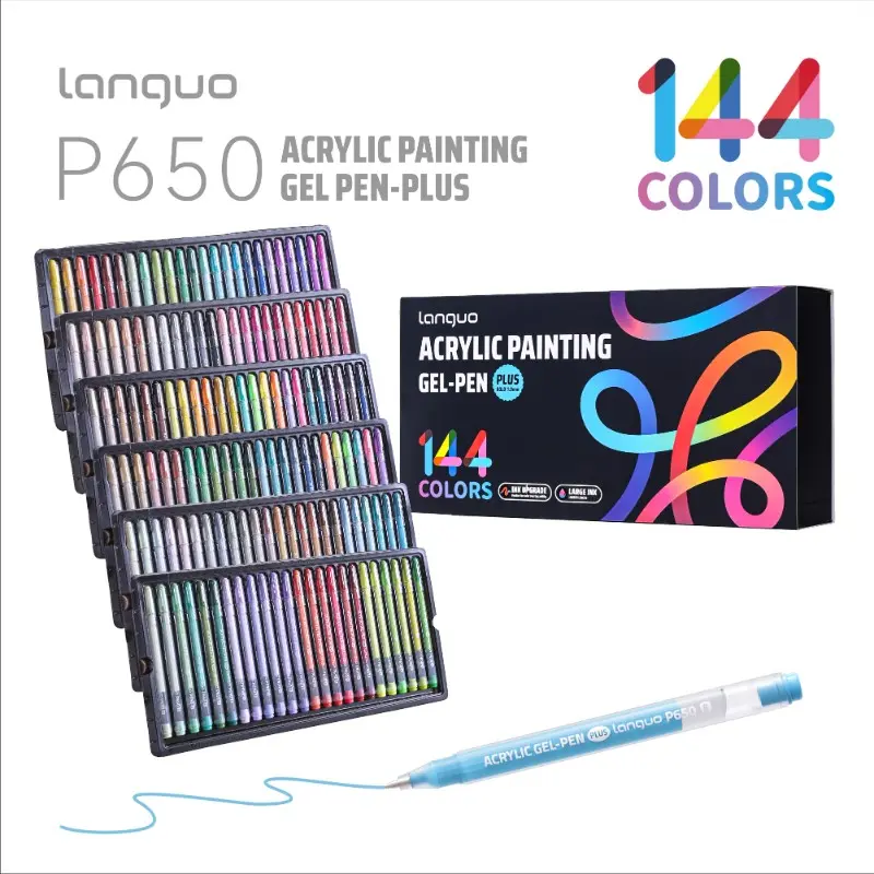Languo 3D Diary Pen, 36/54/72/90/144 Colors, 1.0mm Fine Tip Gel Ink, Mixable, Vibrant, DIY Crafts, Student Art Supplies, Back-To-School Gift