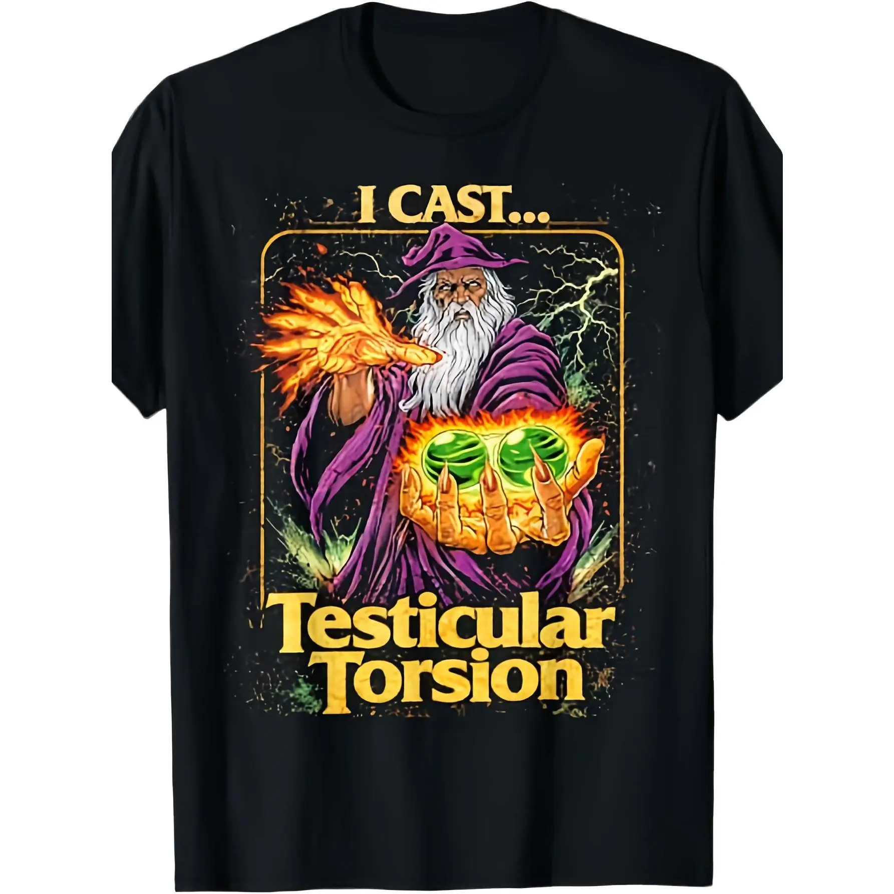 Fantasy Wizard Humor Tee with Magic Curse Graphic Viral Meme Shirt for TikTok Nerds Casual DnD Cosplay Everyday Wear Lightweight Soft Blend Crew Neck,big,brand,trend