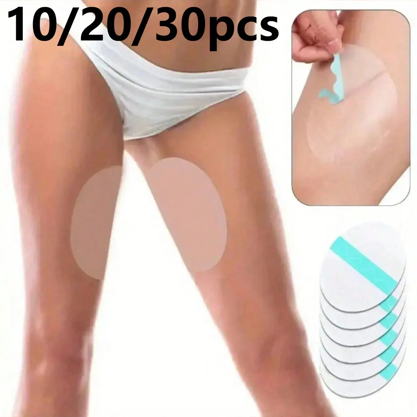 10/20/30pcs Thigh Inner Friction Pads, Breathable Sweat-Proof Sports Care Patches, Comfortable Design for Running, Cycling, Yoga, Fitness, Hiking