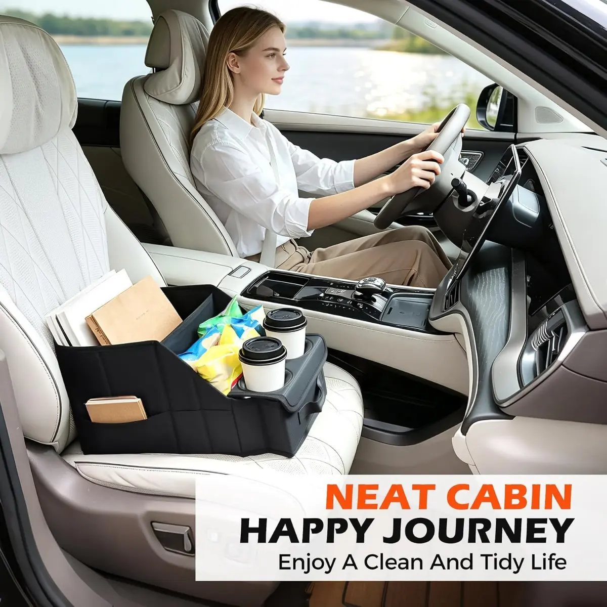 Backseat Car Organizer with Cooler Compartment - 11 Storage Pockets, 2 Cup Holders, Durable Oxford Fabric, Dustproof, Easy to Clean, Non-Slip Bottom, Universal Fit for Front/Rear/Center Seats, SUV, Truck, RV, Family Road Trips, Keeps Drinks Cool