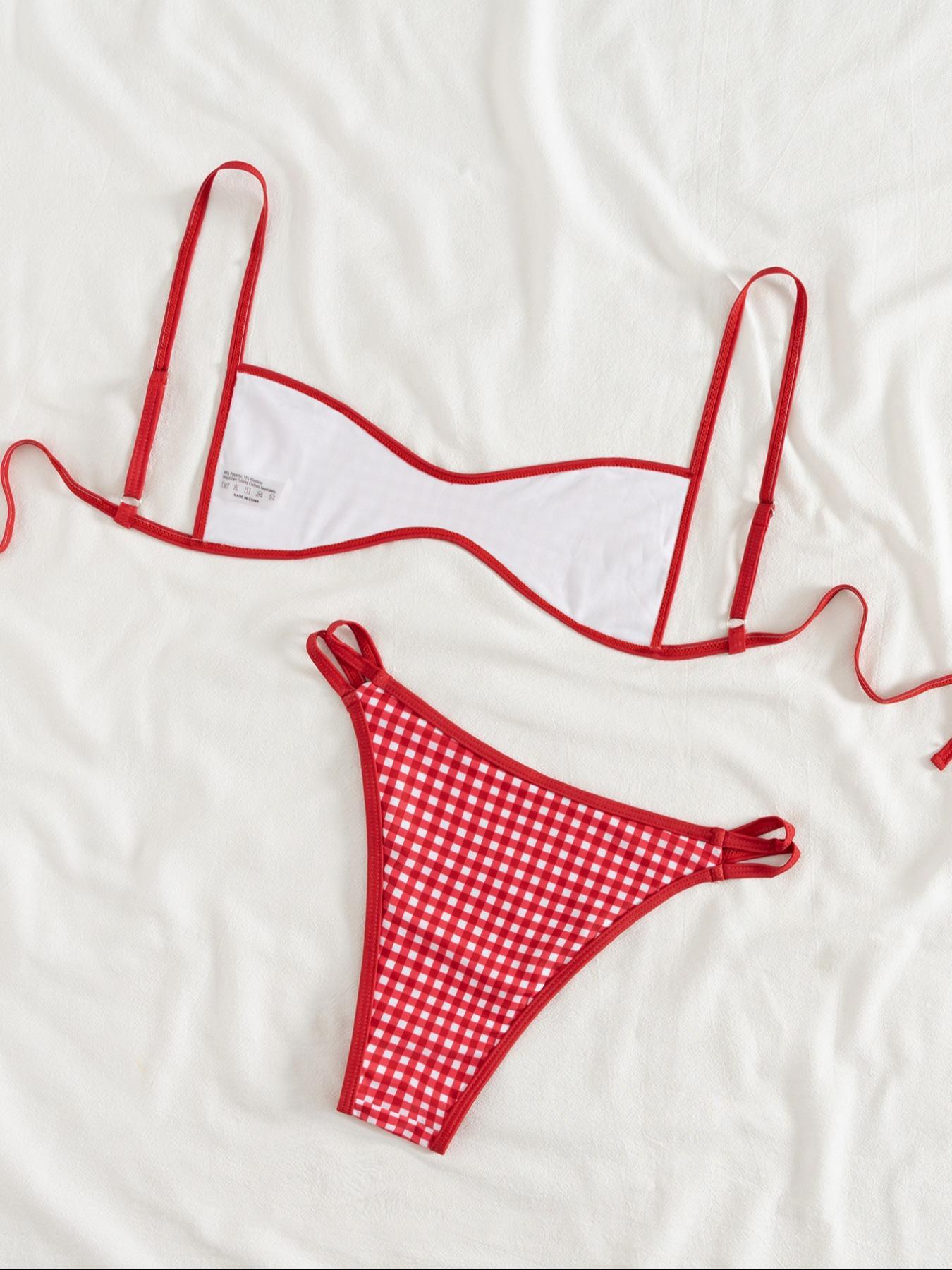 Two-Piece Set Women's Floral Print Bikini Set, Casual Fashion Chic Swimsuit Set for Beach Holiday Vacation, Ladies Summer Clothes, Beach Bathing Suit