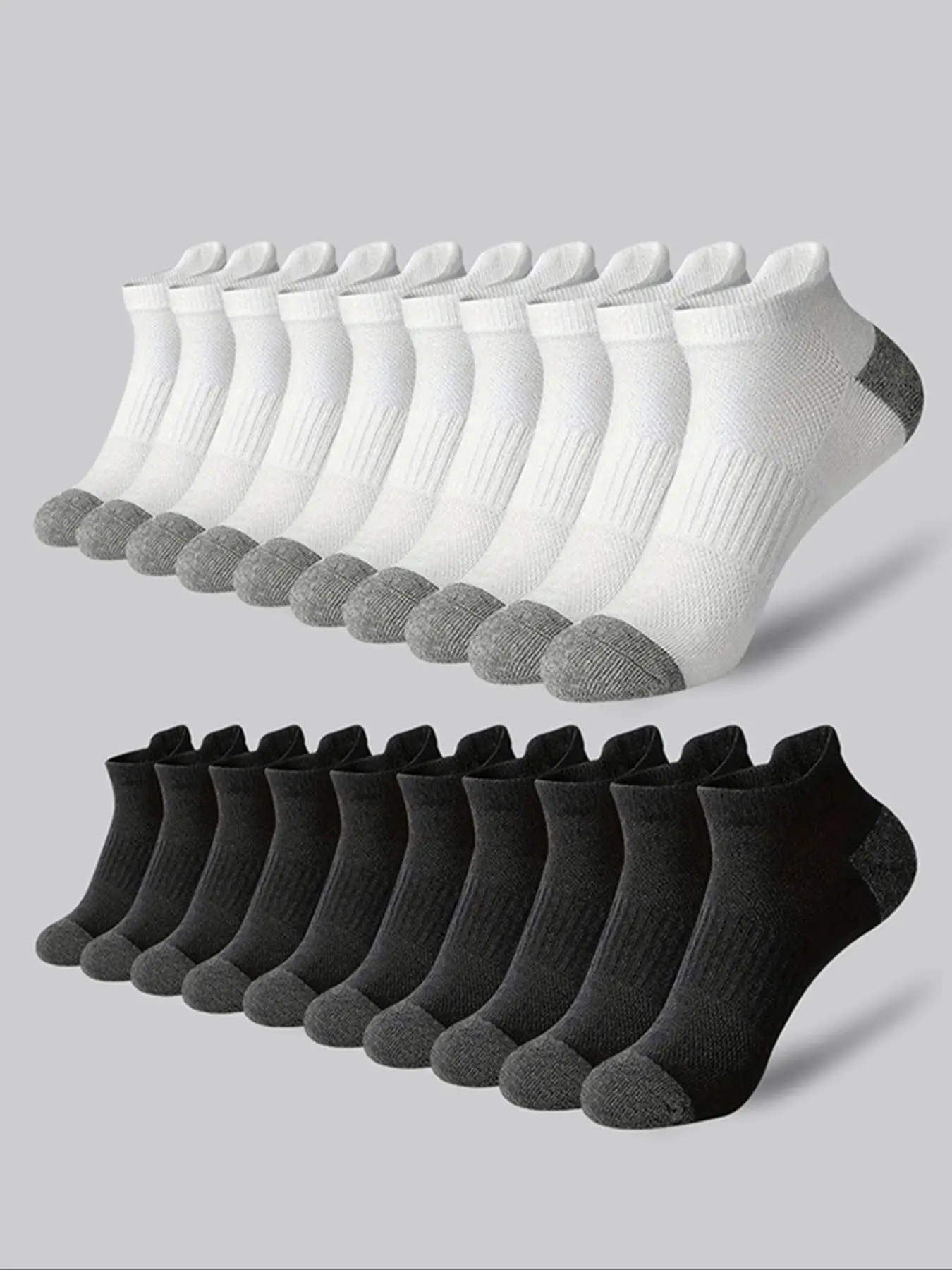 Men's Socks 5 Pairs/10 Pairs, Low Top Short Cuff, Breathable Sport Socks, Sweatproof Odor-Resistant, Comfortable Soft, Tennis Basketball Running