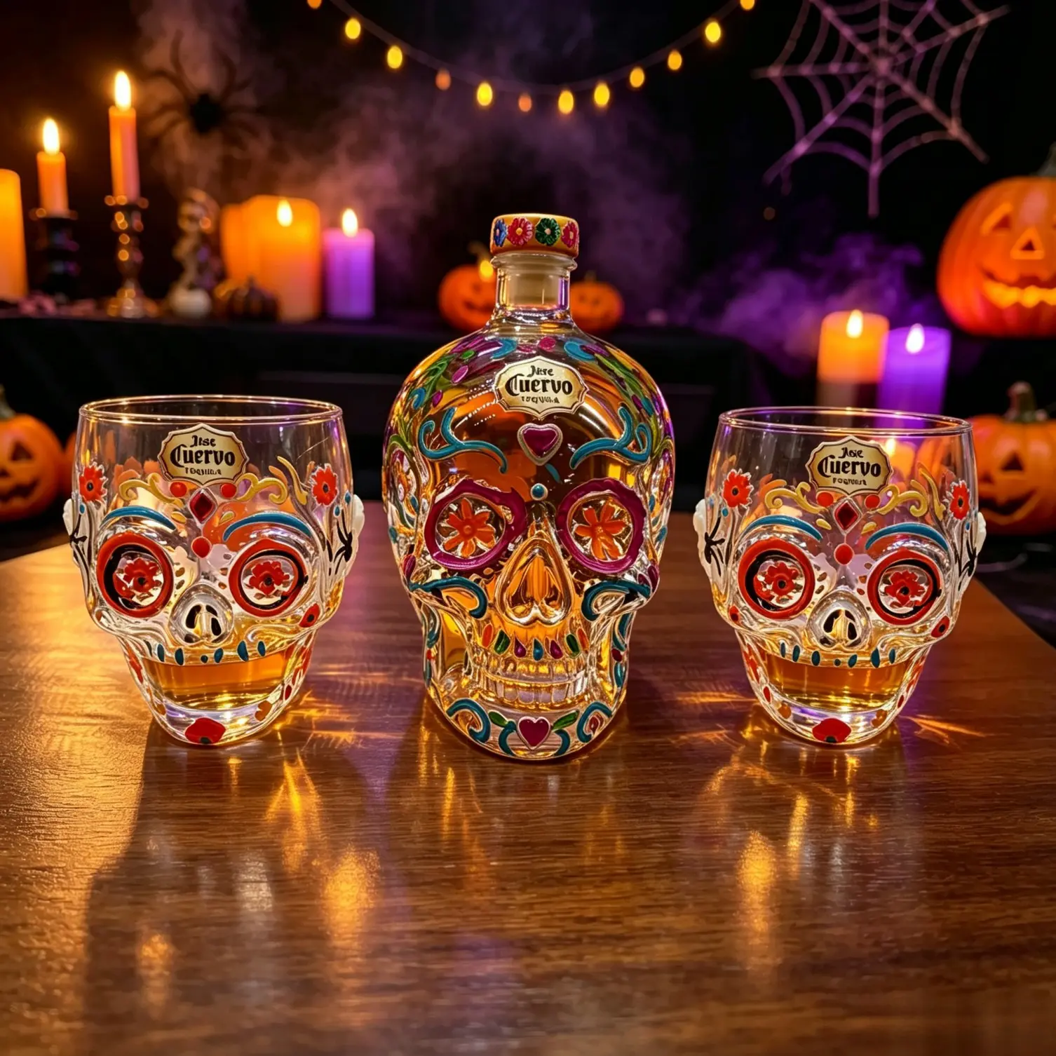 Hand Blown High Borosilicate Glass Skull Liquor Bottle & Tumbler, Food Grade Skull Wine Decanter, Halloween Party Decor, Whiskey Lover Gift
