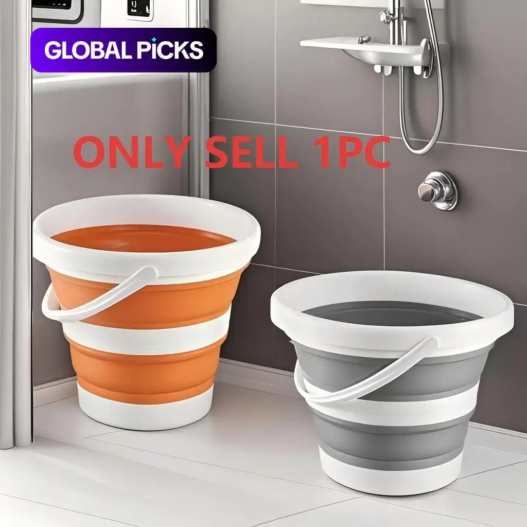 Foldable Bucket, Portable Space-Saving Design, Durable and Easy to Clean, Ideal for Car Wash, Fishing, Travel, Home Storage, Kitchen, Bathroom, Laundry