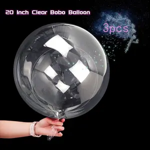 3pcs Bobo Balloons Bubble Balloons, 20 Inch Clear Bobo Balloon, Large Transparent Bubble Balloon for Wedding Birthday Party