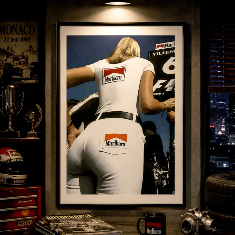 Marlboro Racing Poster, Formula 1 Wall Art Print, F1 Motorsport Decor, Vintage Racing Poster, Formula One Fan Gift, Garage Wall Decor, Man Cave Wall Art
