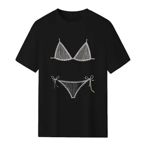 Seashells and Wedding Bells T-shirt with Bikini Graphic for Fun Summer Vacation Coverup