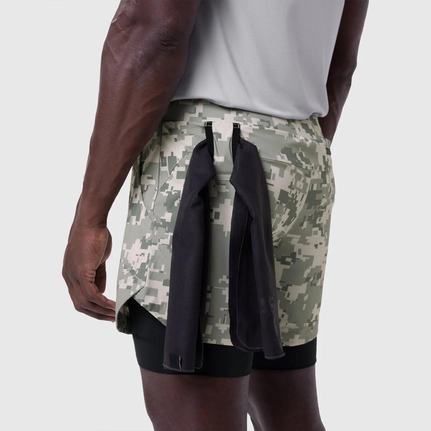 New style muscle men's sports shorts, double-layer woven quick-dry camouflage fitness sports casual American-style men's shorts