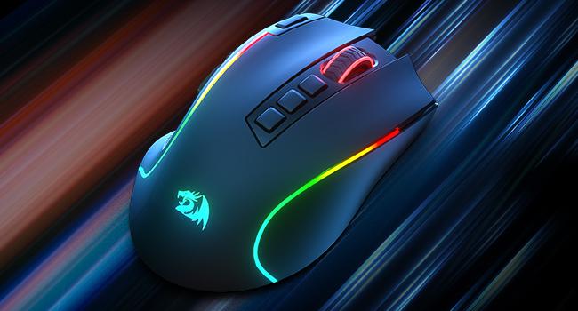 Redragon M612 PRO RGB Gaming Mouse, 8000 DPI Wired/Wireless Optical Gamer Mouse with 9 Programmable Buttons & 7 Backlit Modes, BT & 2.4G Wireless, Software Supports DIY Keybinds Rapid Fire Button