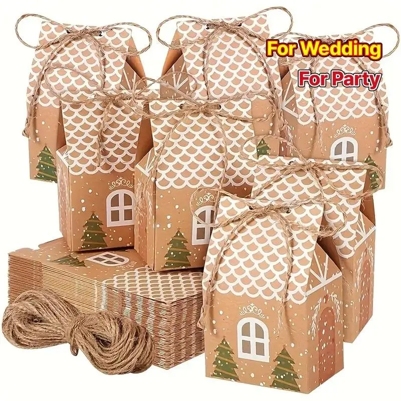 12/24/36pcs Christmas Candy Gift Box Set – Mini Kraft Paper Cookie Boxes with Cute Holiday Prints, Perfect for Xmas Party Favors, Wedding Candy Bags, Christmas Tree Decorations & New Year Gifts | Viral Holiday Gift Packaging | Reusable Treat Boxes