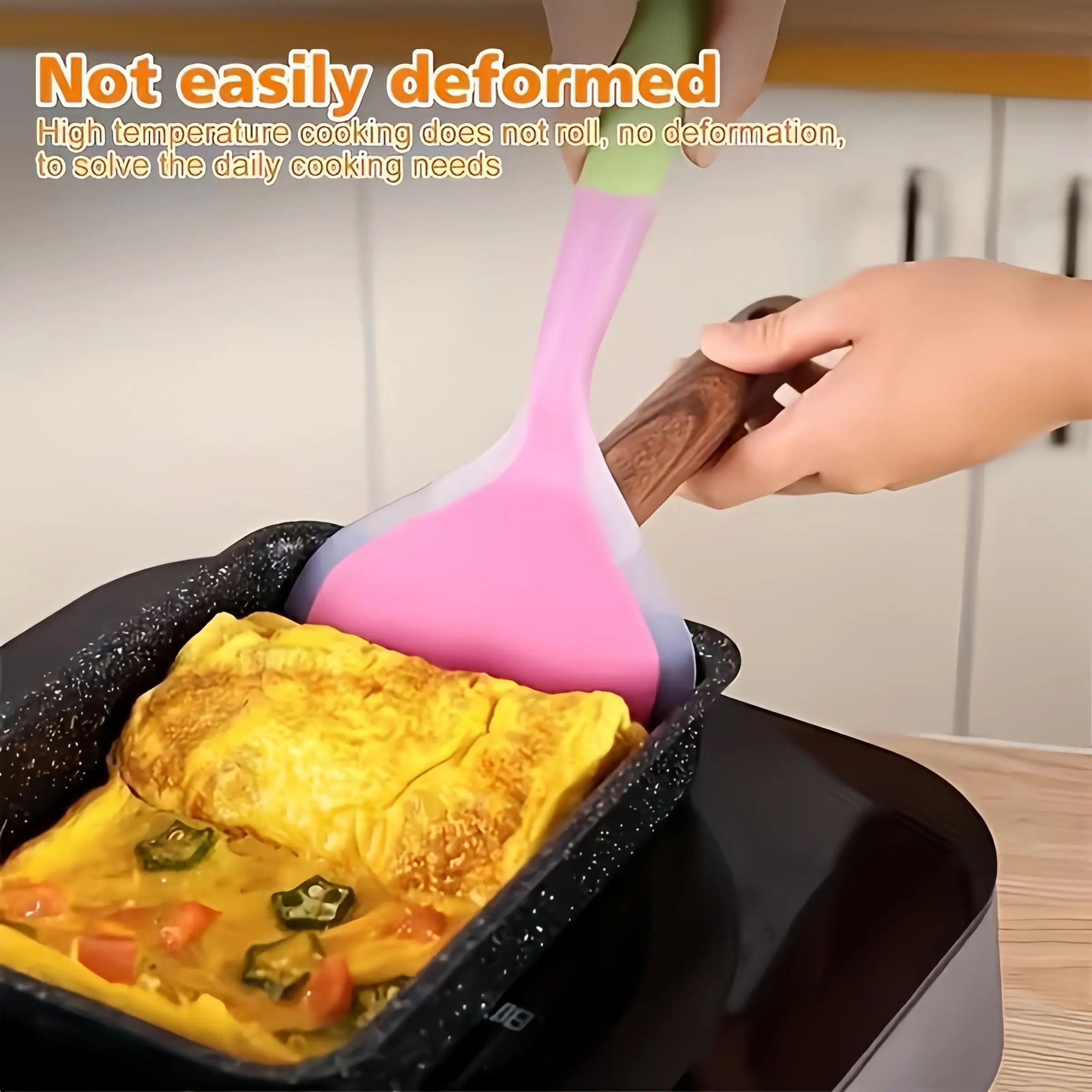 2pcs Silicone Spatula Set, Semi-Transparent Cooking Tools, Wide Mouth Kitchen Utensils, Durable Kitchenware, Random Colors, Ideal for Home Cooking