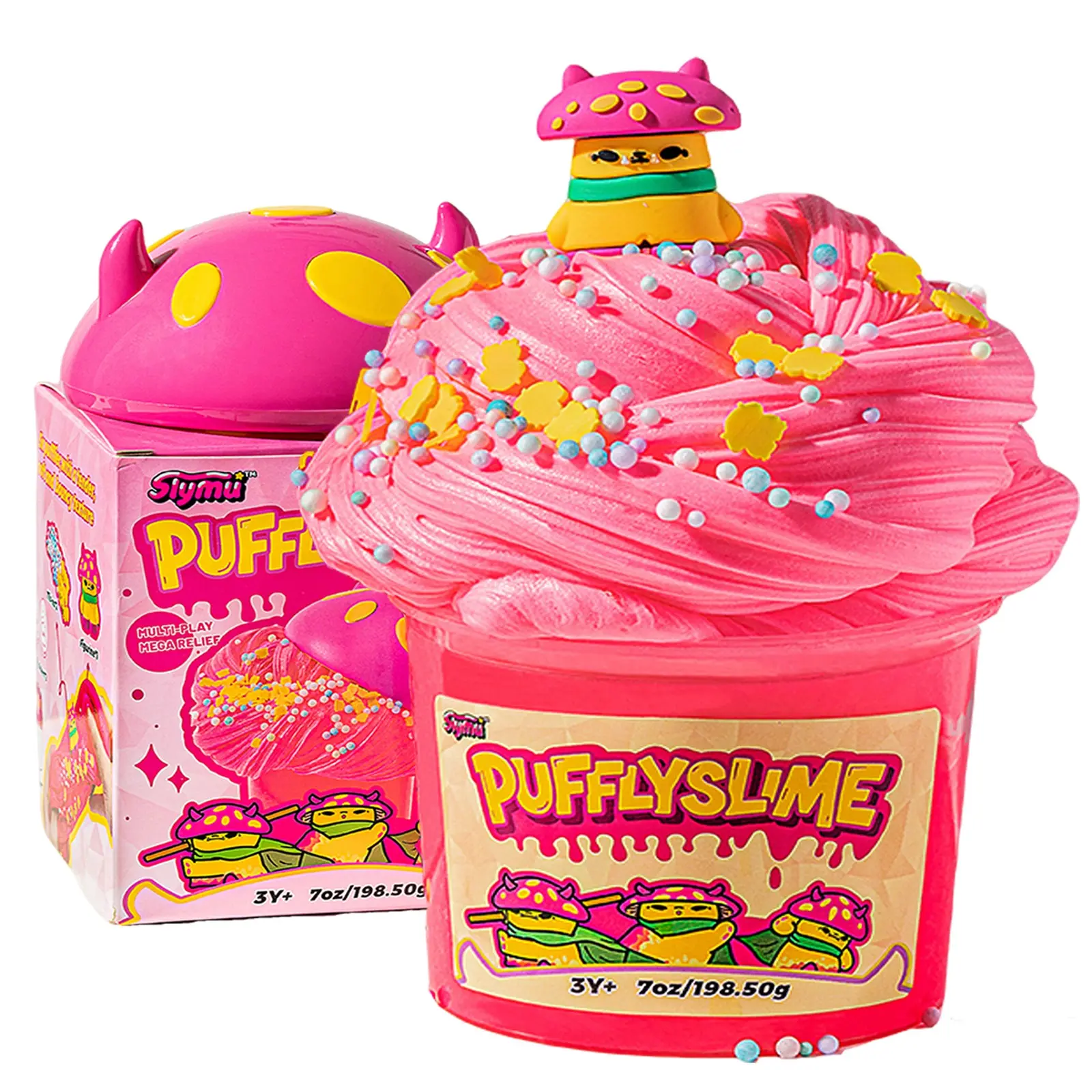 Slymu Puffly Slime Berry Boom - Cloud, Pink, Squishy Soft, Sensory Fidget Toys, Stress Relief, ASMR Toys, Party Favors for Kids , Birthday Gifts for Girls and Boys, Goodie Bag Stuffers