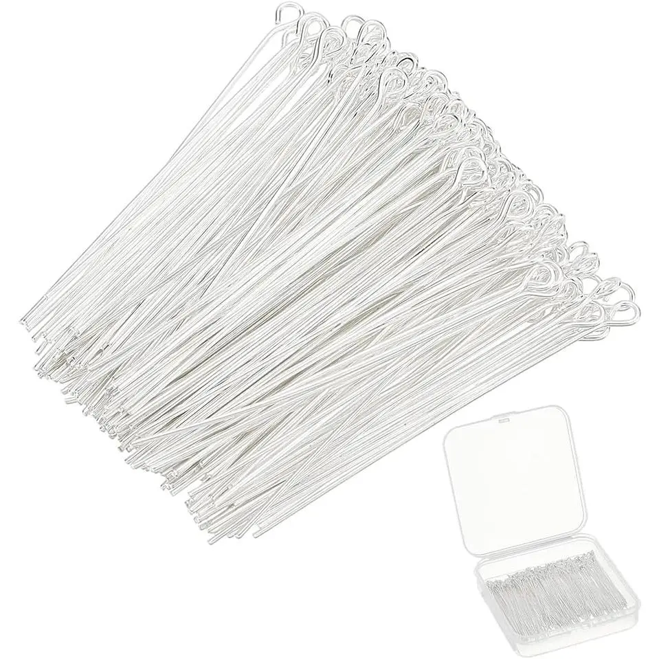 220 count  Pins 925 Sterling  Plated Flat Ball  Eye Pins Brass  Pins  45mm for  Making Findings Accessory Supplies DIY Craft Earring Charms Necklace