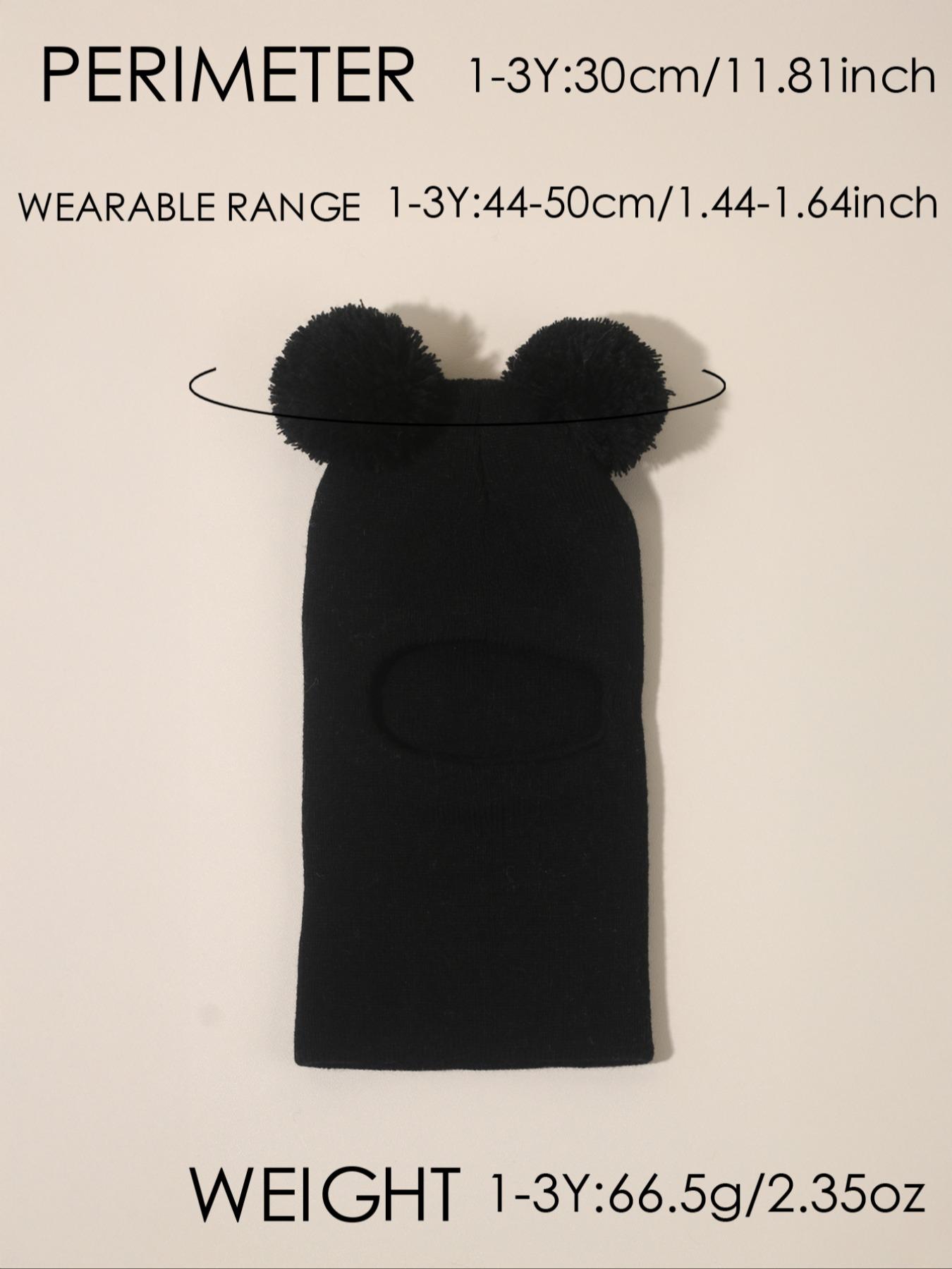 Pom Pom Knit Hat for Babies 1-3 Years Old, Warm Winter Beanie for Outdoor Use, Casual Style Daily Cap, Moderate Fabric Thickness, Winter Skull Cap