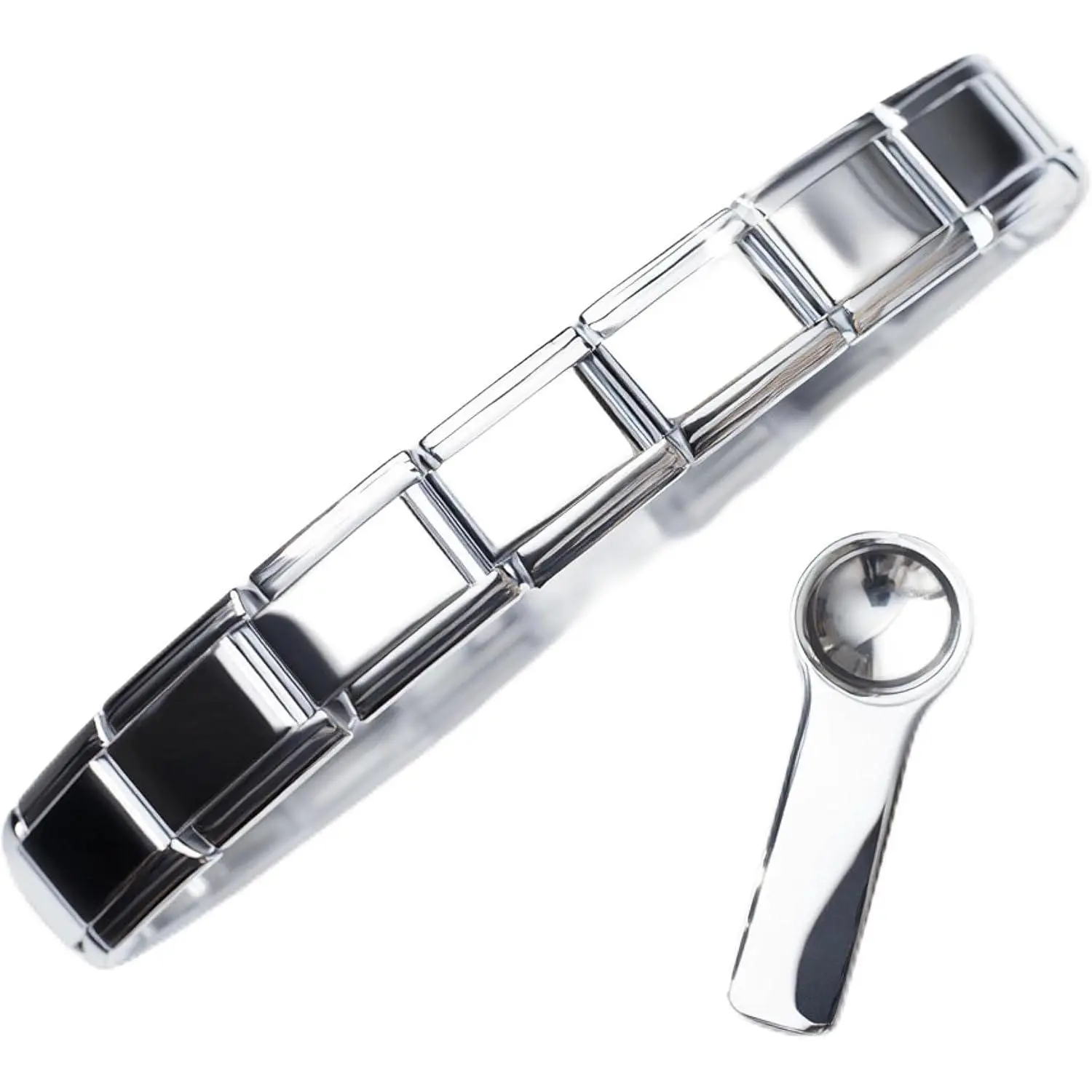 Complete Italian  Bracelets- FULL Set of 18 Charms! The  Starter Bracelet- Trendy Customizable Stainless Steel Charms,