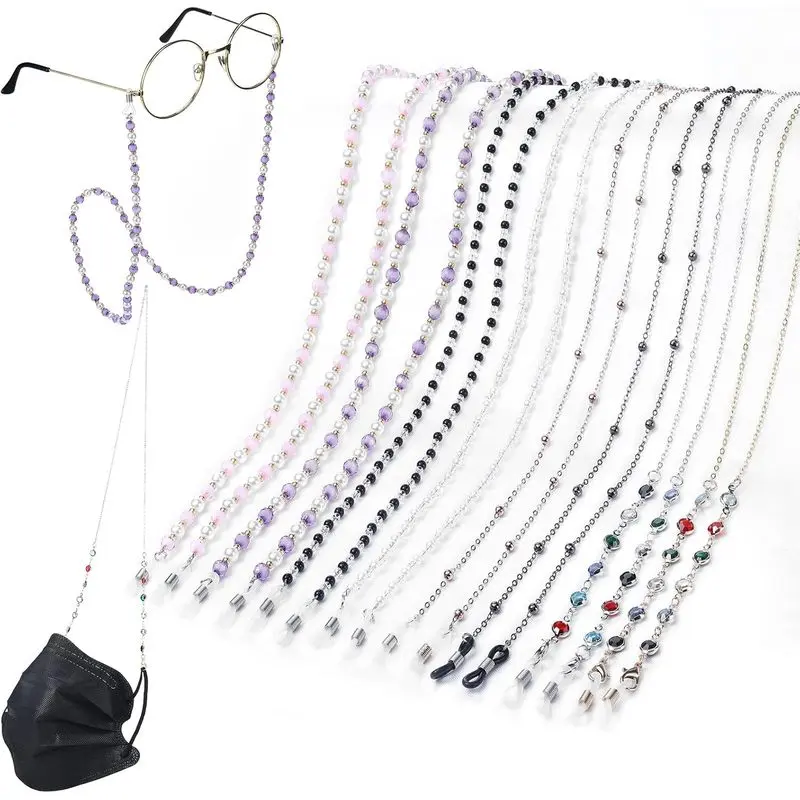Beaded Eyeglass Chains, Set of 8 for Women, Elegant Sunglasses Neck Strap and Fashion Reading Glasses Holder, Beaded Chain, Elegant Look