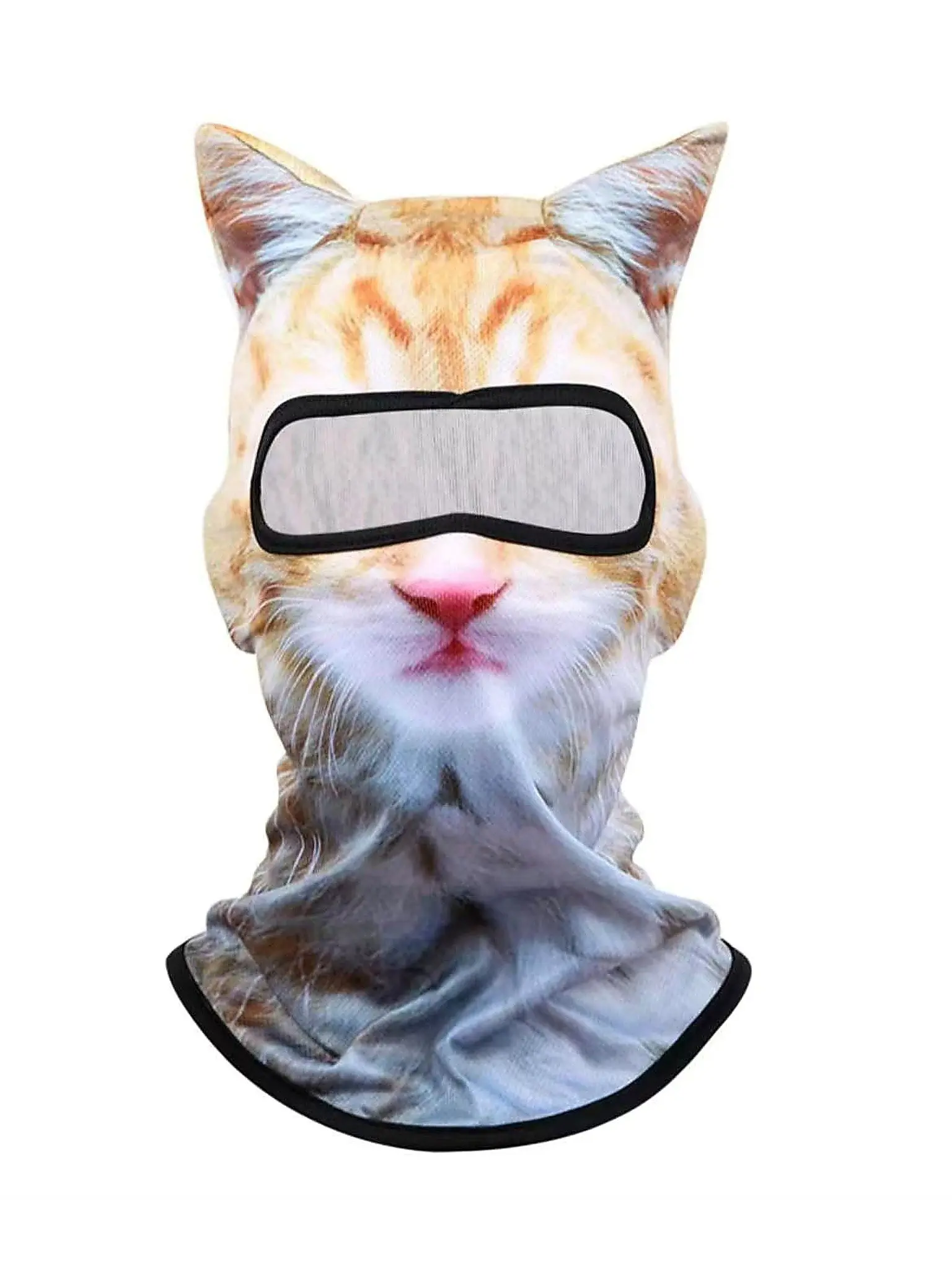 3D cat skiing Balacolava Sheisty mask Animal Head Mask with many ears, used for music festival carnival skiing Halloween party outdoor activities