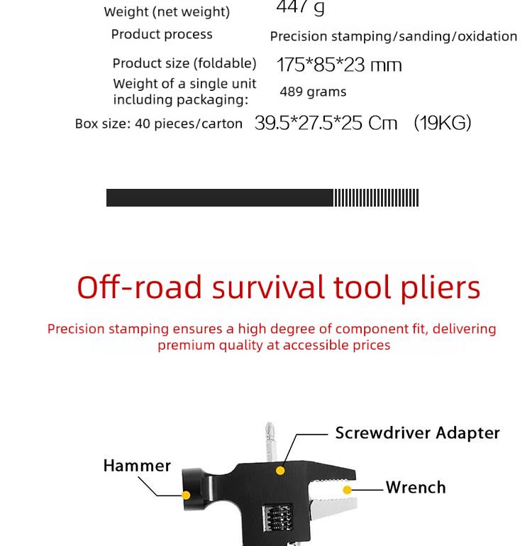 Multifunctional Hammer Pliers Adjustable Wrench Tool for Home Repair Outdoor Camping and Emergency Survival Gear with Portable Durable Design