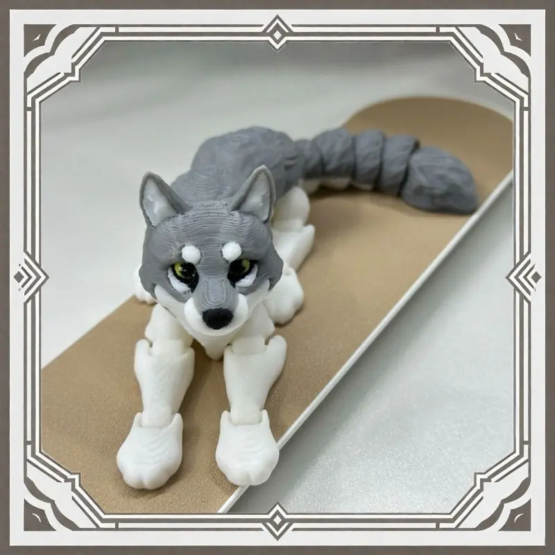 Husky Desk Pet 3D Printed Jointed Toy, Stress Relief and Healing Desktop Companion, Office/home Decor Figurine, Must-Have Collectible for Dog Lovers, Articulated Animal Figurines