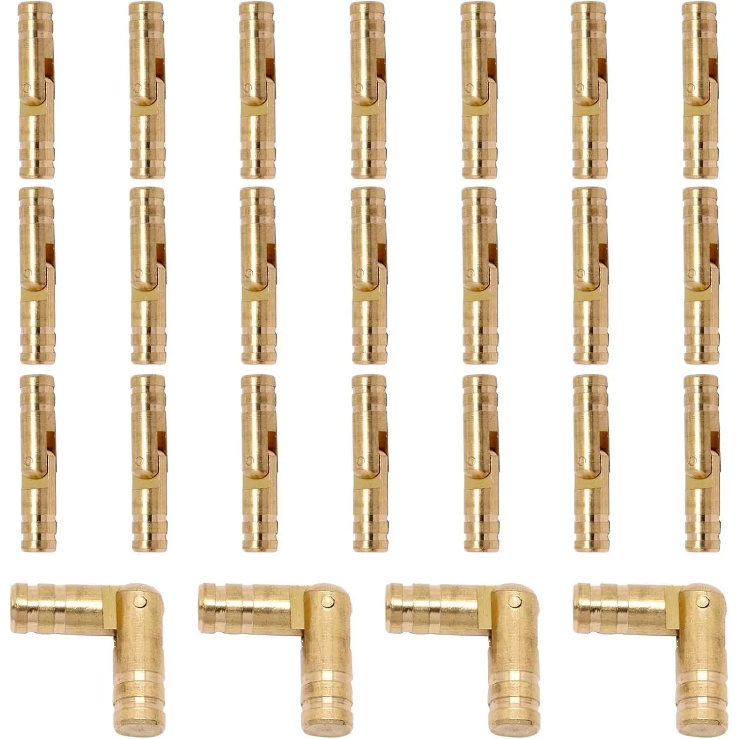 25PCS Brass Barrel Hinges, Hidden Concealed Cylinder Hinge, Folding Support Small Invisible Hinges for Jewelry Box Cabinet Door Wooden Box DIY Crafts, 5mm x 25mm (0.2" x 0.98")